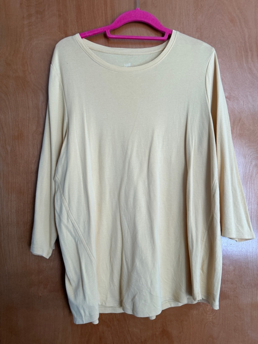 J. Jill Pale Yellow Long Sleeve Crewneck Top